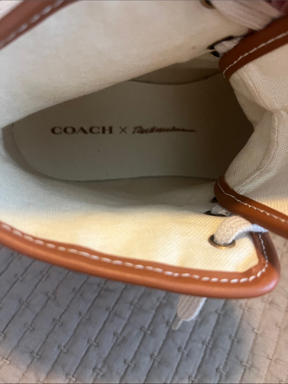 Coach x Tom WesselmanTan/Brown Signature Lace-Up Boots with Red Lips - Picture 5 of 5